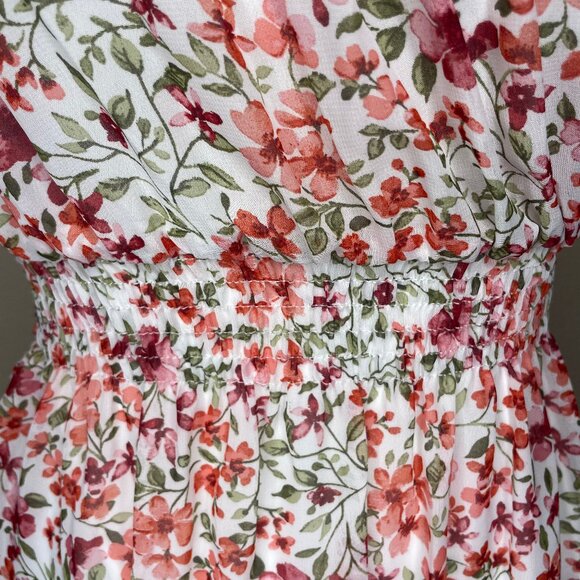 Kate and Lily Women's Floral Smocked Waist Off the Shoulder Ruffle Midi Dress 4 - Picture 7 of 12